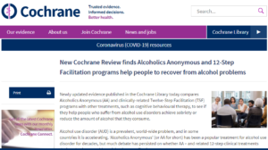 New Evidence of Effectiveness of AA in Recovery